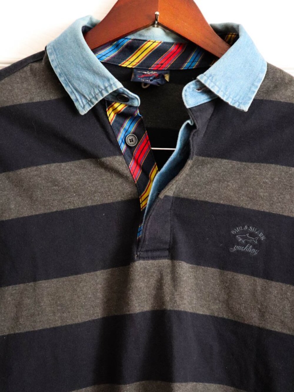Paul & Shark Yachting Rugby Polo Shirt Long Sleeve Italy 100% Cotton Sz M Preppy - Picture 4 of 8